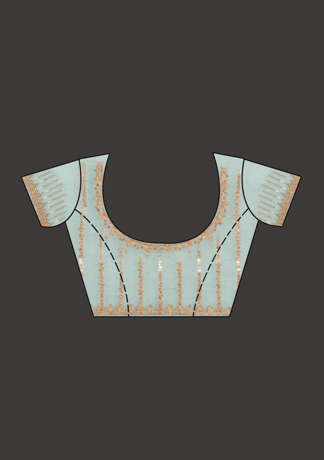 Sky Blue Stonework Chiffon Saree_koskii