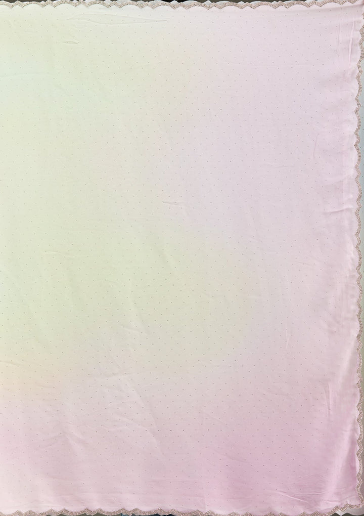 Lavender Stonework (Silver) Satin Saree-Koskii