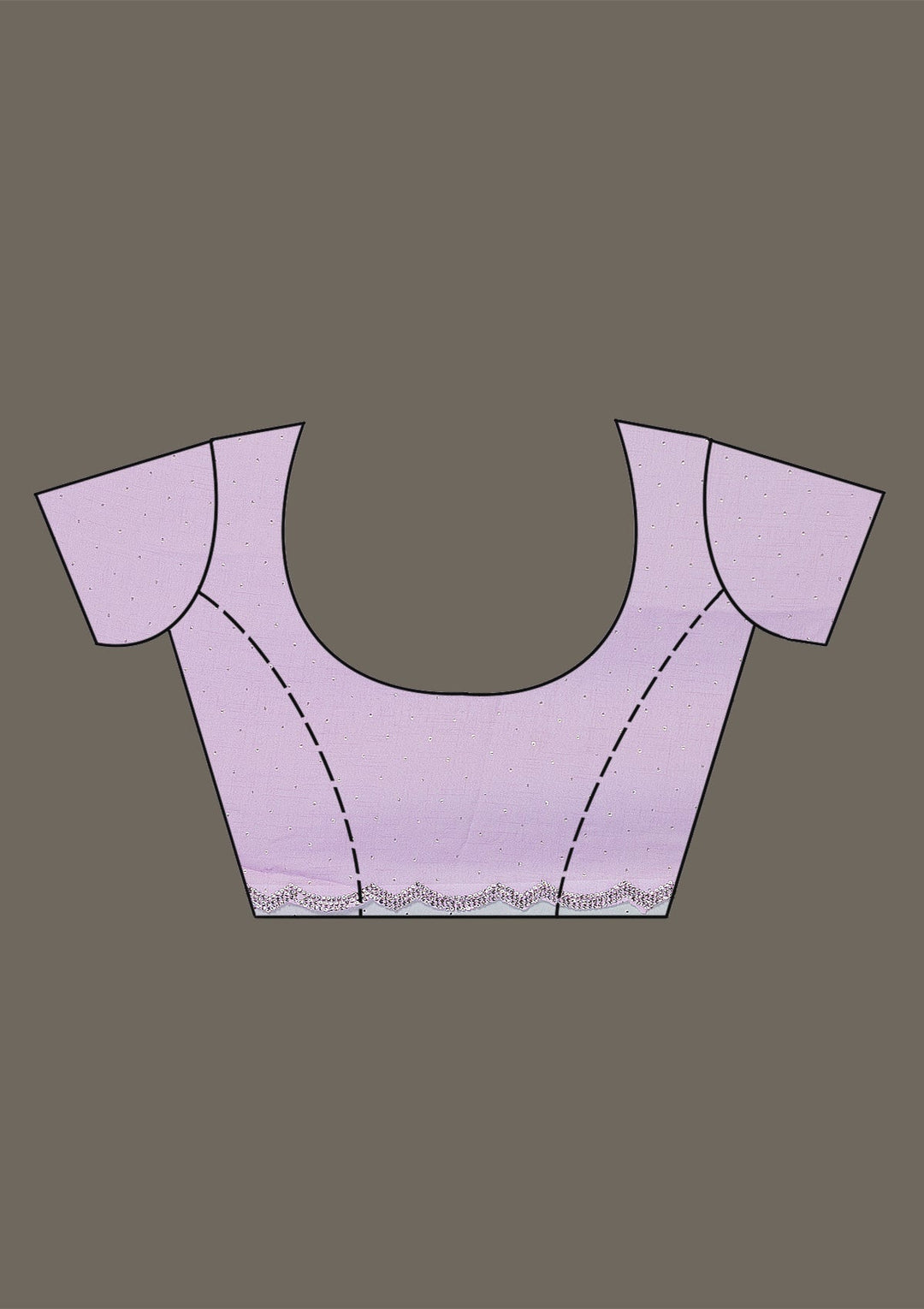 Lavender Stonework (Silver) Satin Saree-Koskii