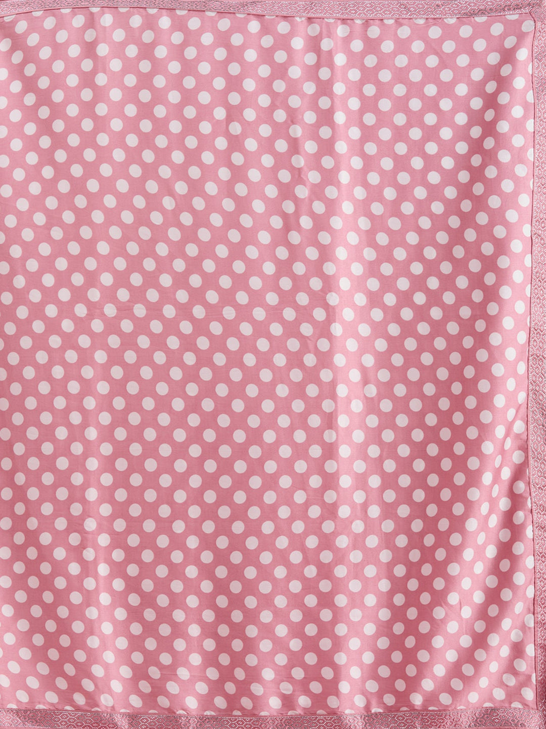 Onion Pink Stonework (Silver) Satin Saree-Koskii