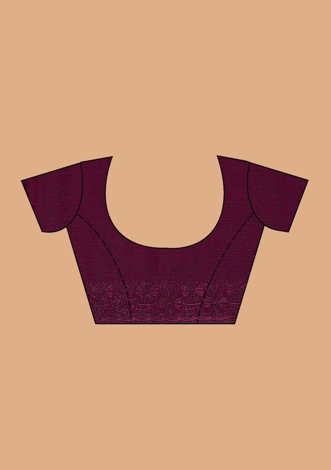 Purple Threadwork Chiffon Saree-koskii