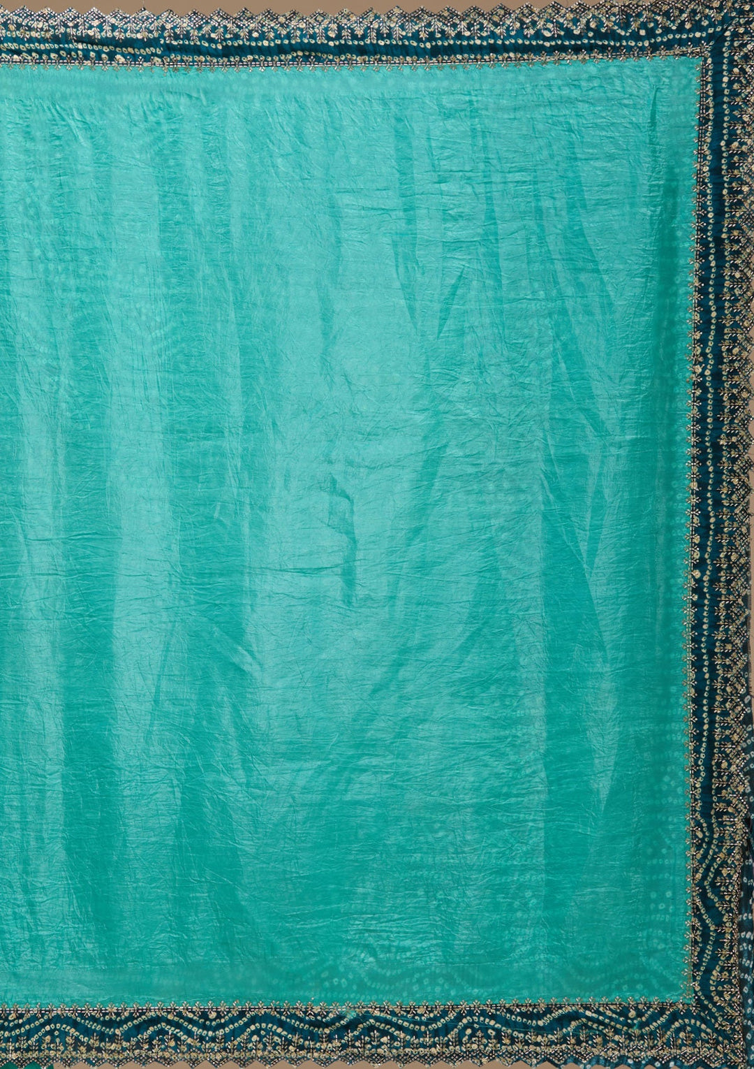 Sea Green Printed Satin Saree-koskii