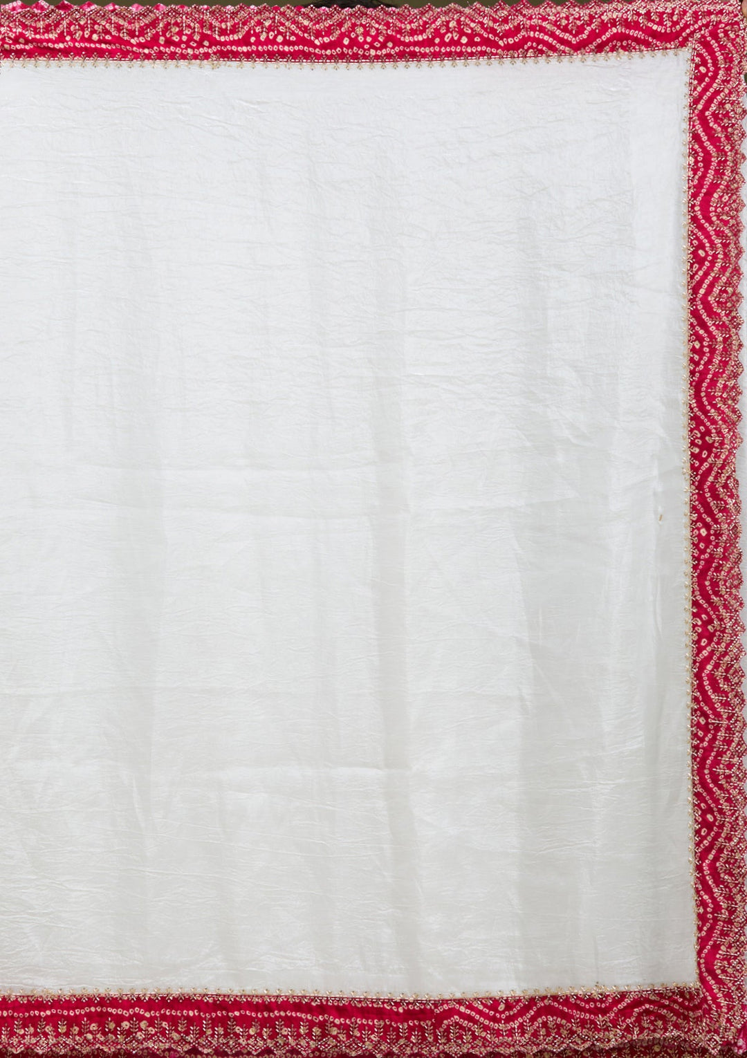 White Printed Satin Saree-koskii