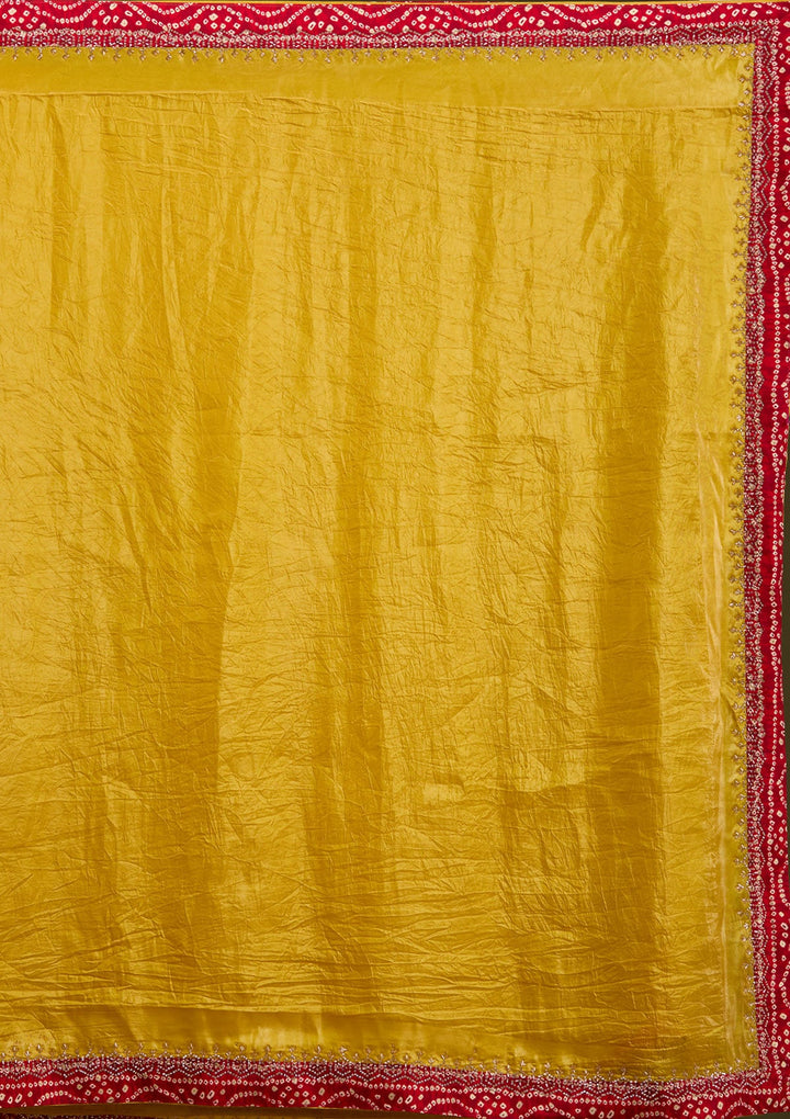 Mustard Printed Satin Saree-koskii