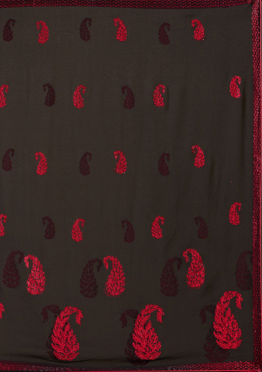 Black Threadwork Georgette Saree-koskii