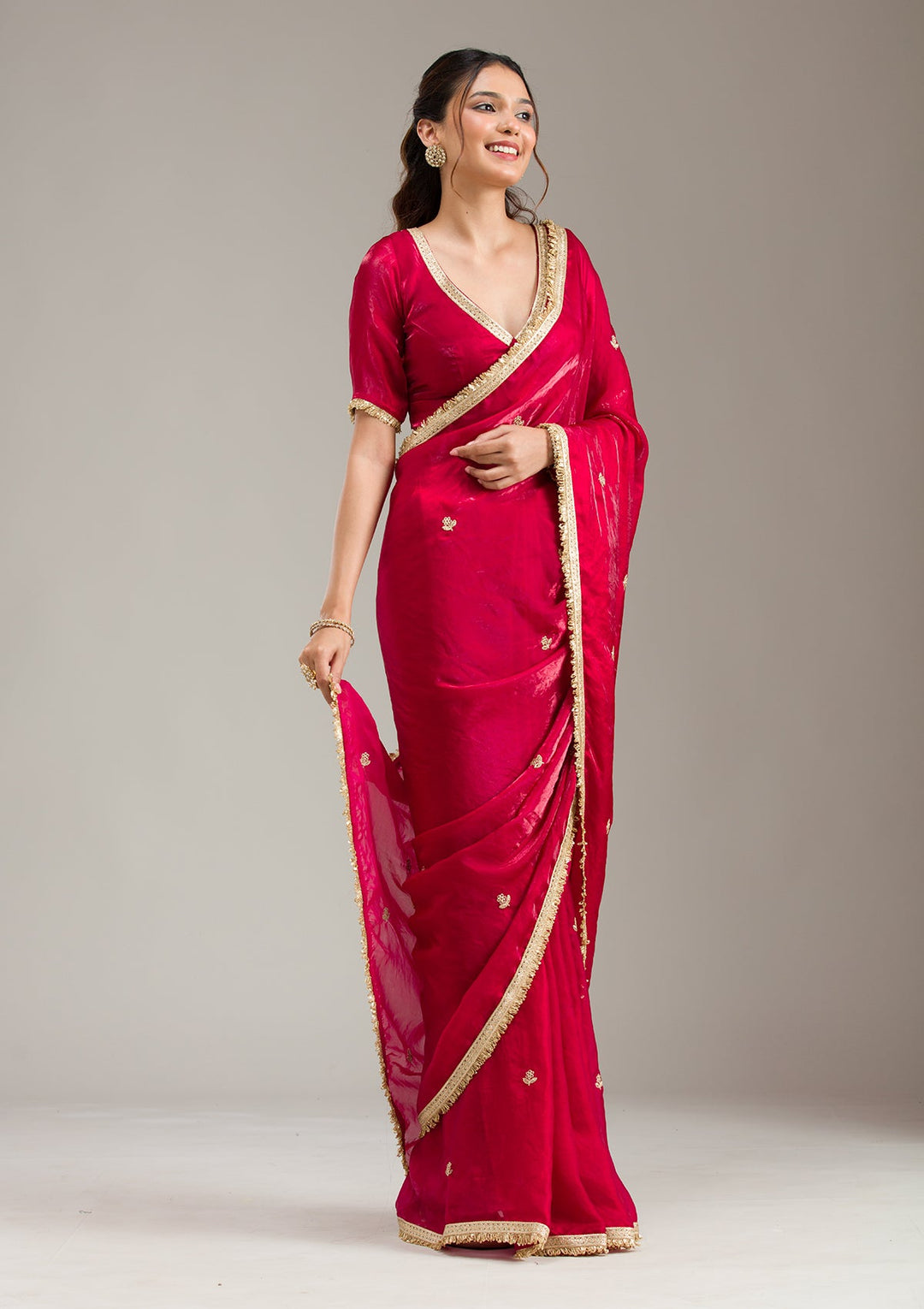 Sky Blue Mirrorwork Soft Raw Silk Readymade Lehenga-koskii
