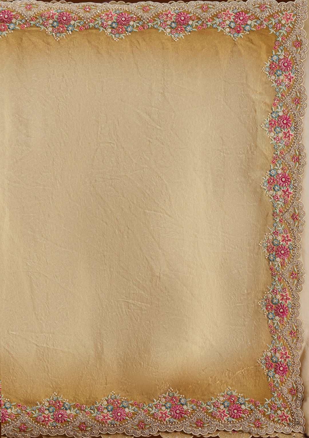 Mustard Threadwork Tissue Saree-koskii