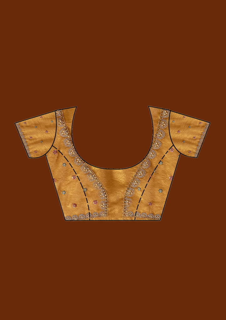 Mustard Threadwork Tissue Saree-koskii