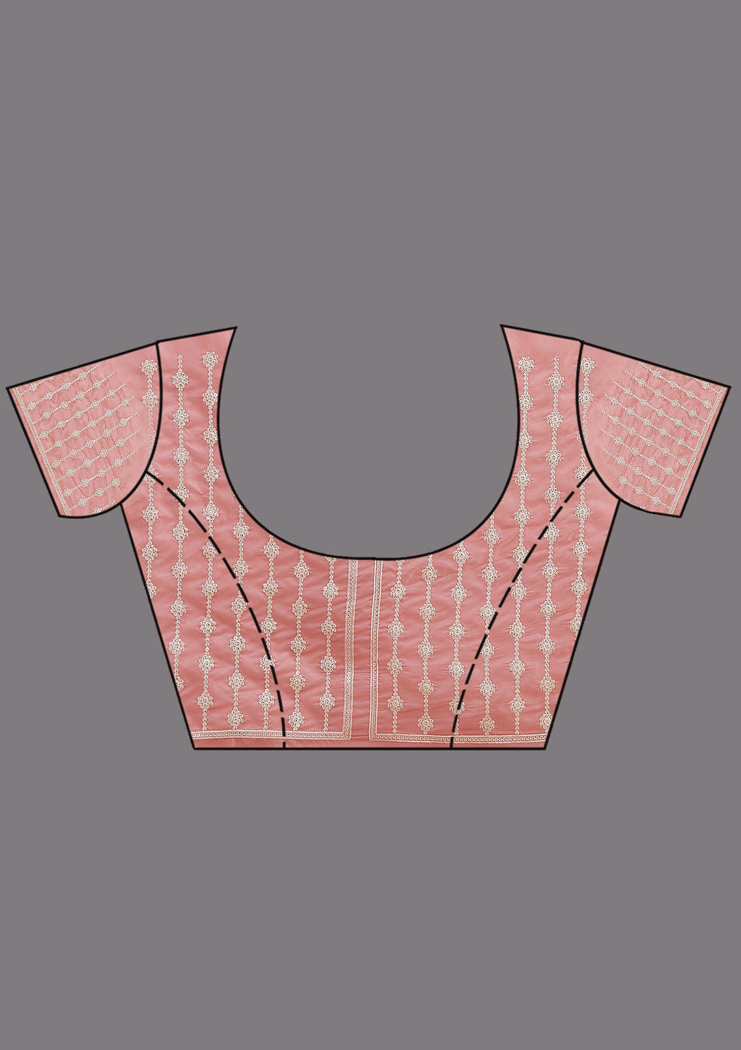 Gajari Pink Pearlwork Tissue Saree_koskii