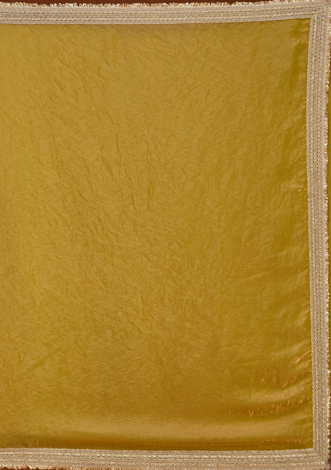 Mustard Zariwork (Gold) Tissue Saree_koskii