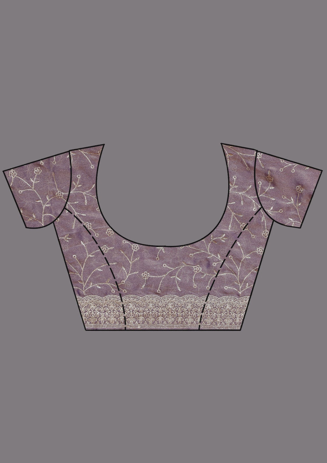 Lavender Zariwork (Silver) Tissue Saree_koskii