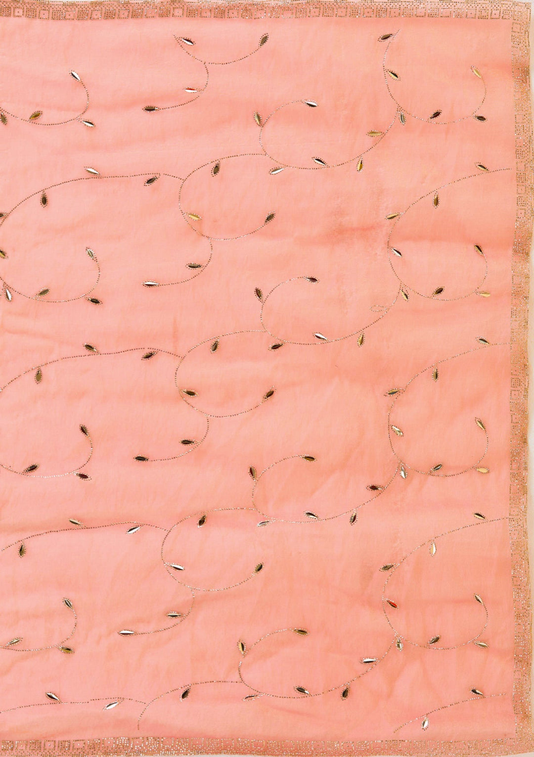 Rust Stonework (Gold) Tissue Saree_koskii