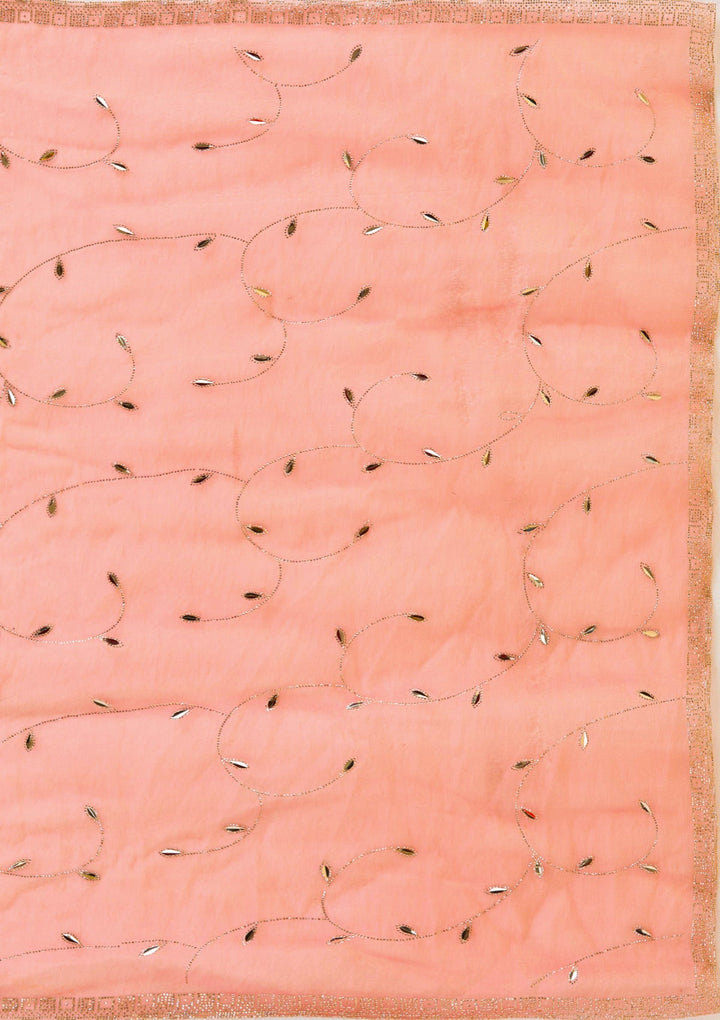 Rust Stonework (Gold) Tissue Saree_koskii