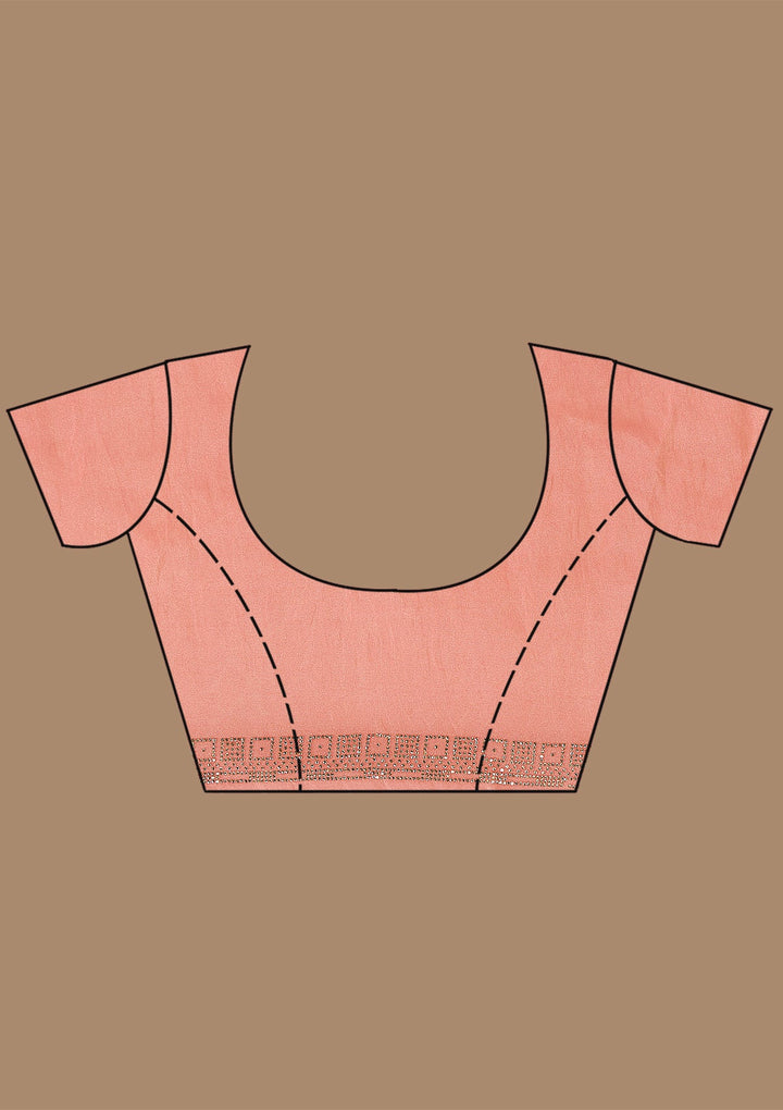 Rust Stonework (Gold) Tissue Saree_koskii