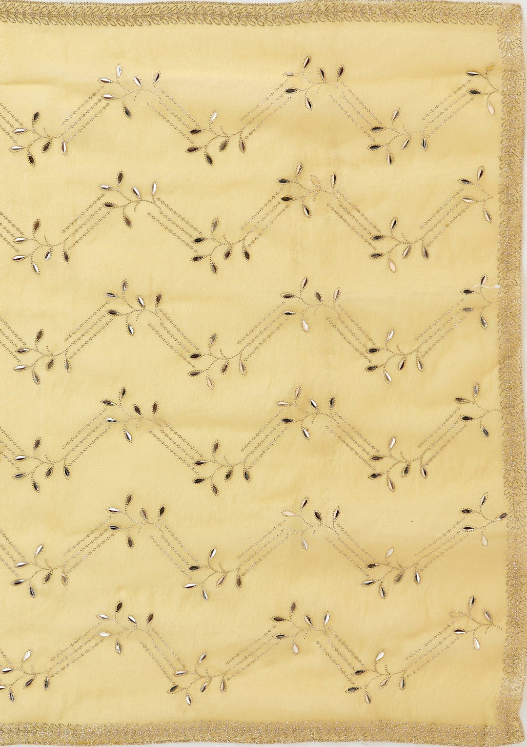 Lemon Yellow Stonework (Gold) Tissue Saree_koskii