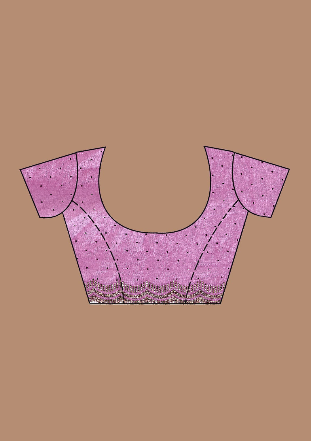 Wine Stonework (Gold) Chiffon Saree_koskii