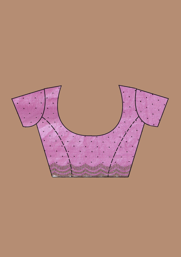 Wine Stonework (Gold) Chiffon Saree_koskii