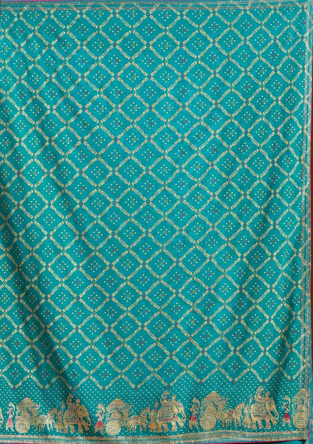 Rama Green Stonework (Gold) Georgette Saree-koskii