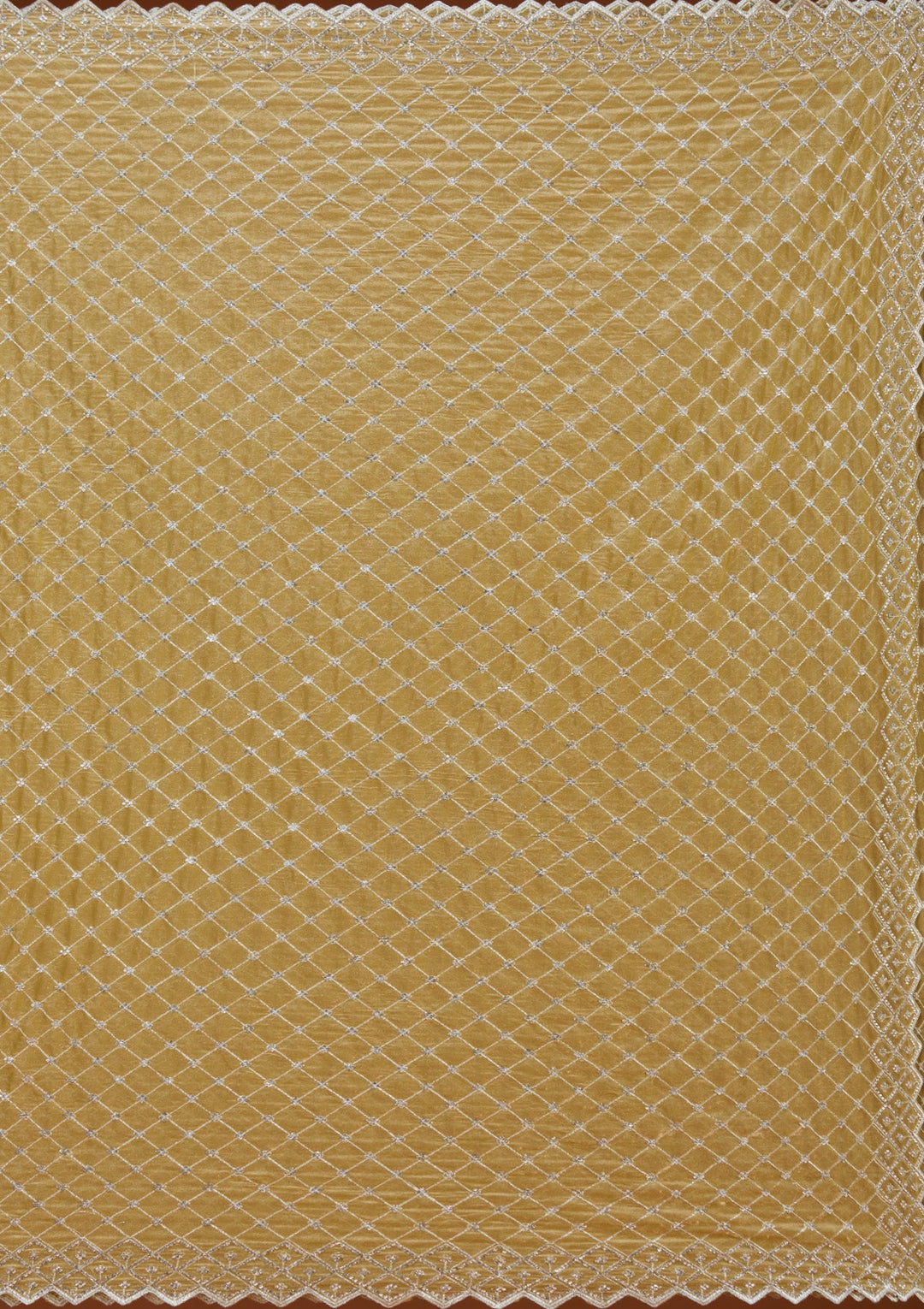 Mehendi Stonework (Silver) Tissue Saree_koskii