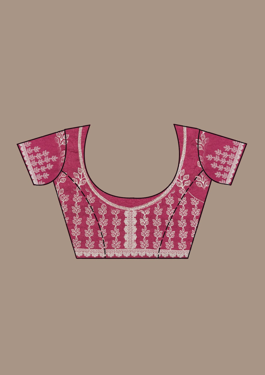 Magenta Pink Zariwork (Silver) Soft Raw Silk Saree_koskii