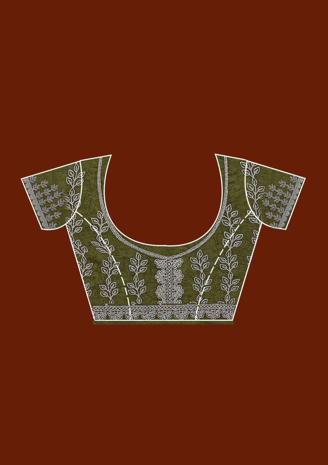 Mehendi Zariwork (Silver) Soft Raw Silk Saree_koskii