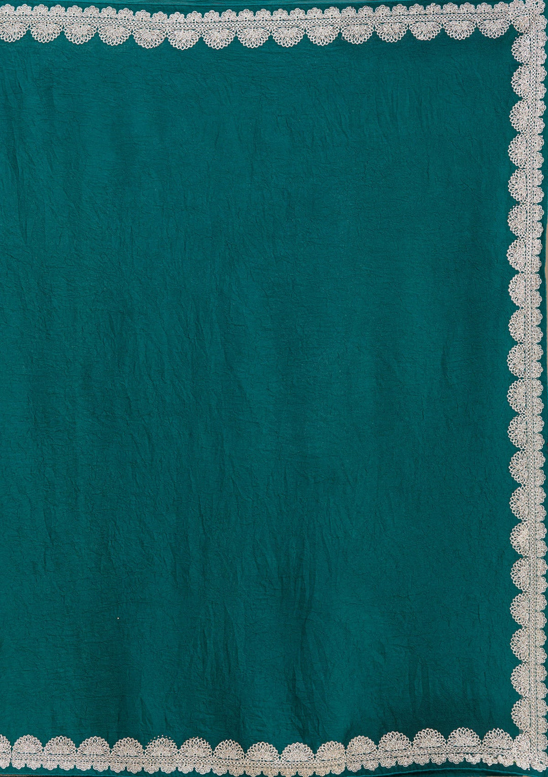 Rama Green Zariwork (Silver) Soft Raw Silk Saree_koskii