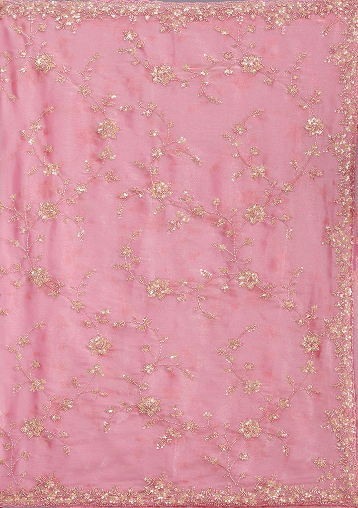 Pink Cutdana Tissue Saree-koskii