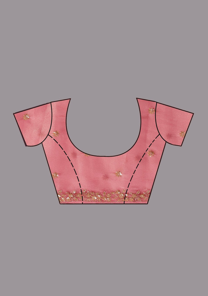 Pink Cutdana Tissue Saree-koskii