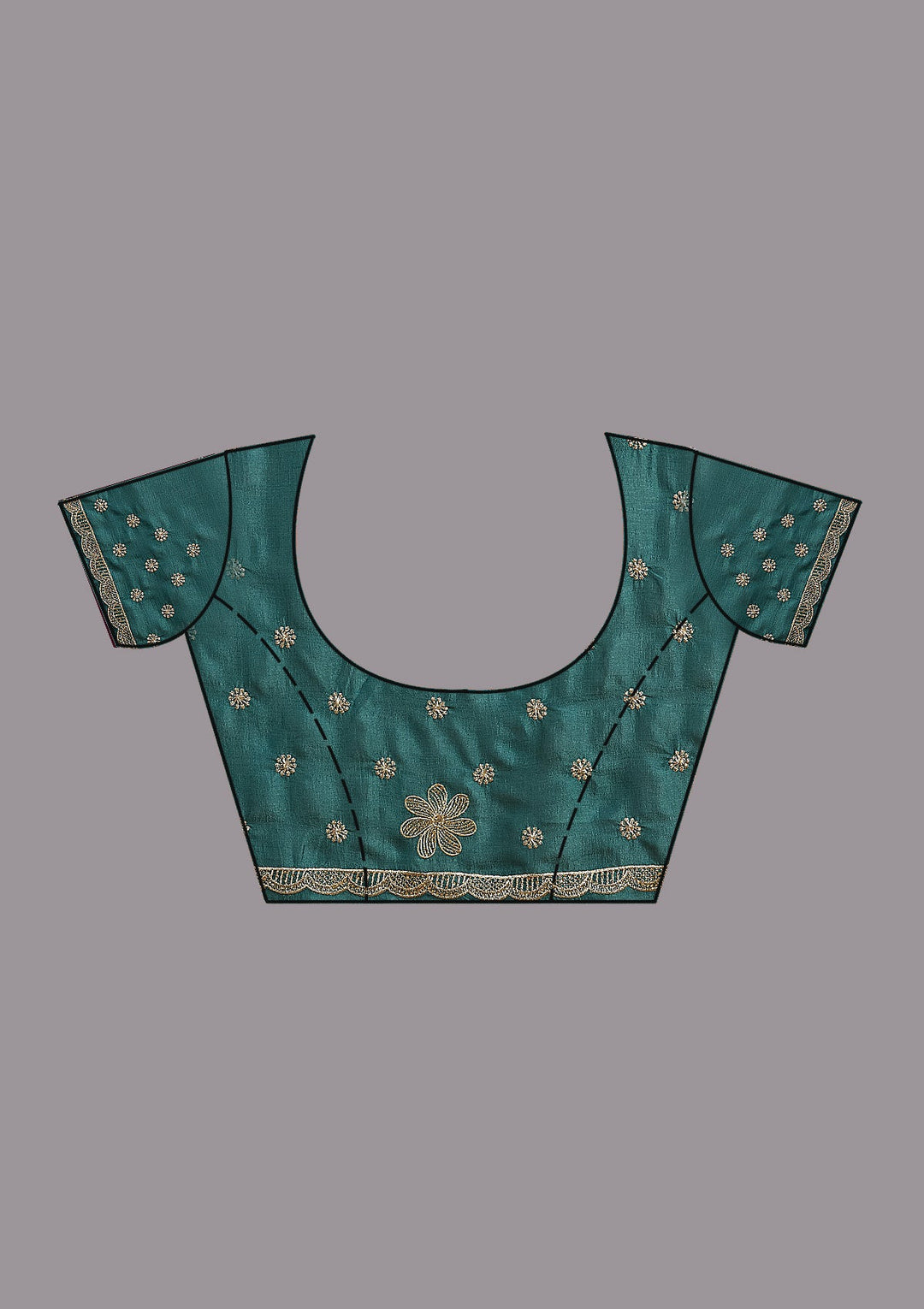 Sea Green Threadwork Soft Raw Silk Saree-koskii