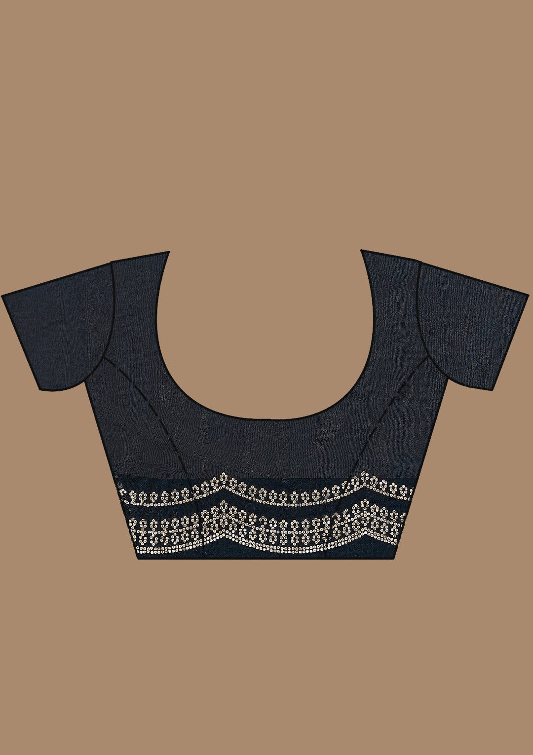 Blue Stonework (Gold) Tissue Saree_koskii