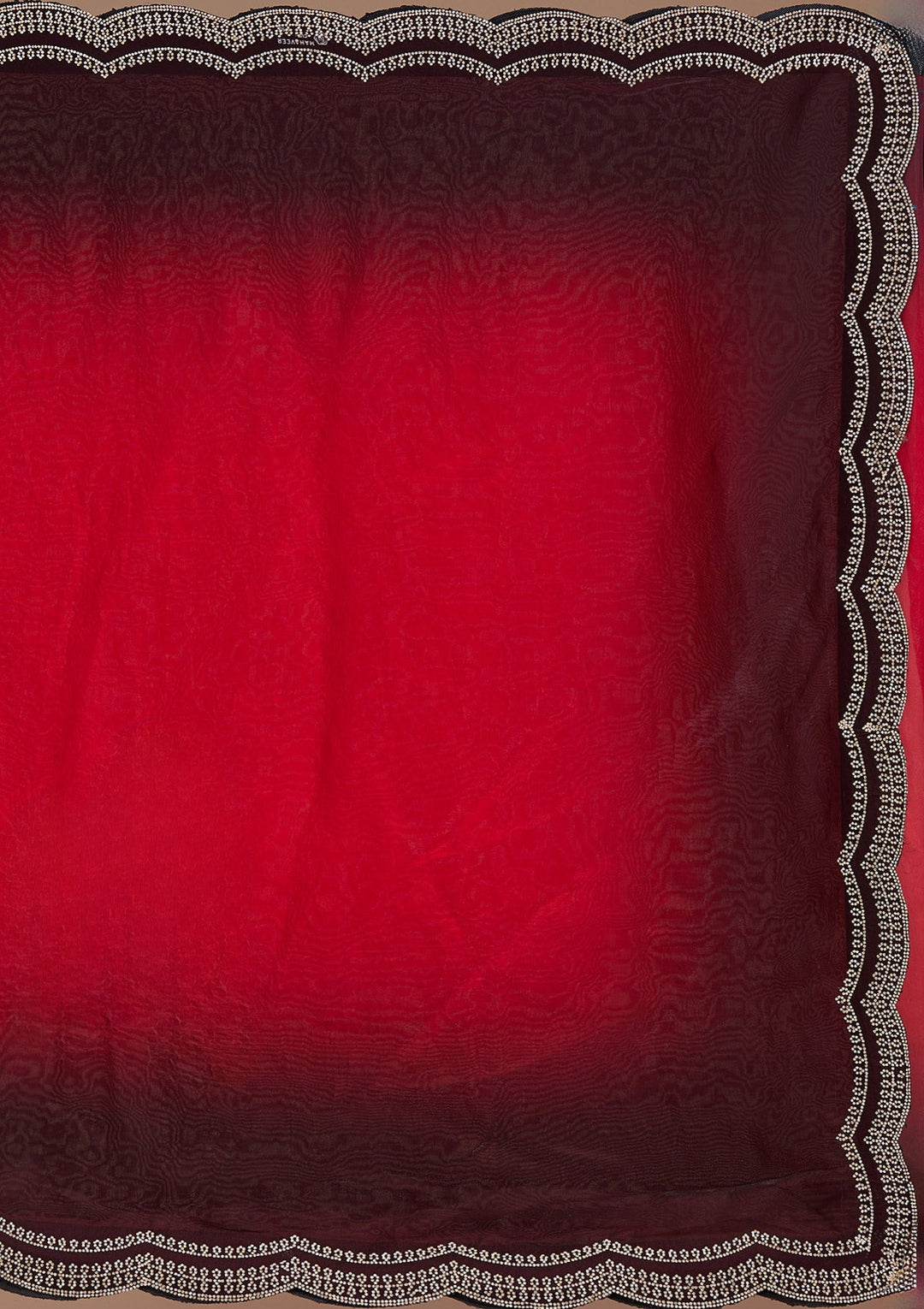 Red Stonework (Gold) Tissue Saree_koskii