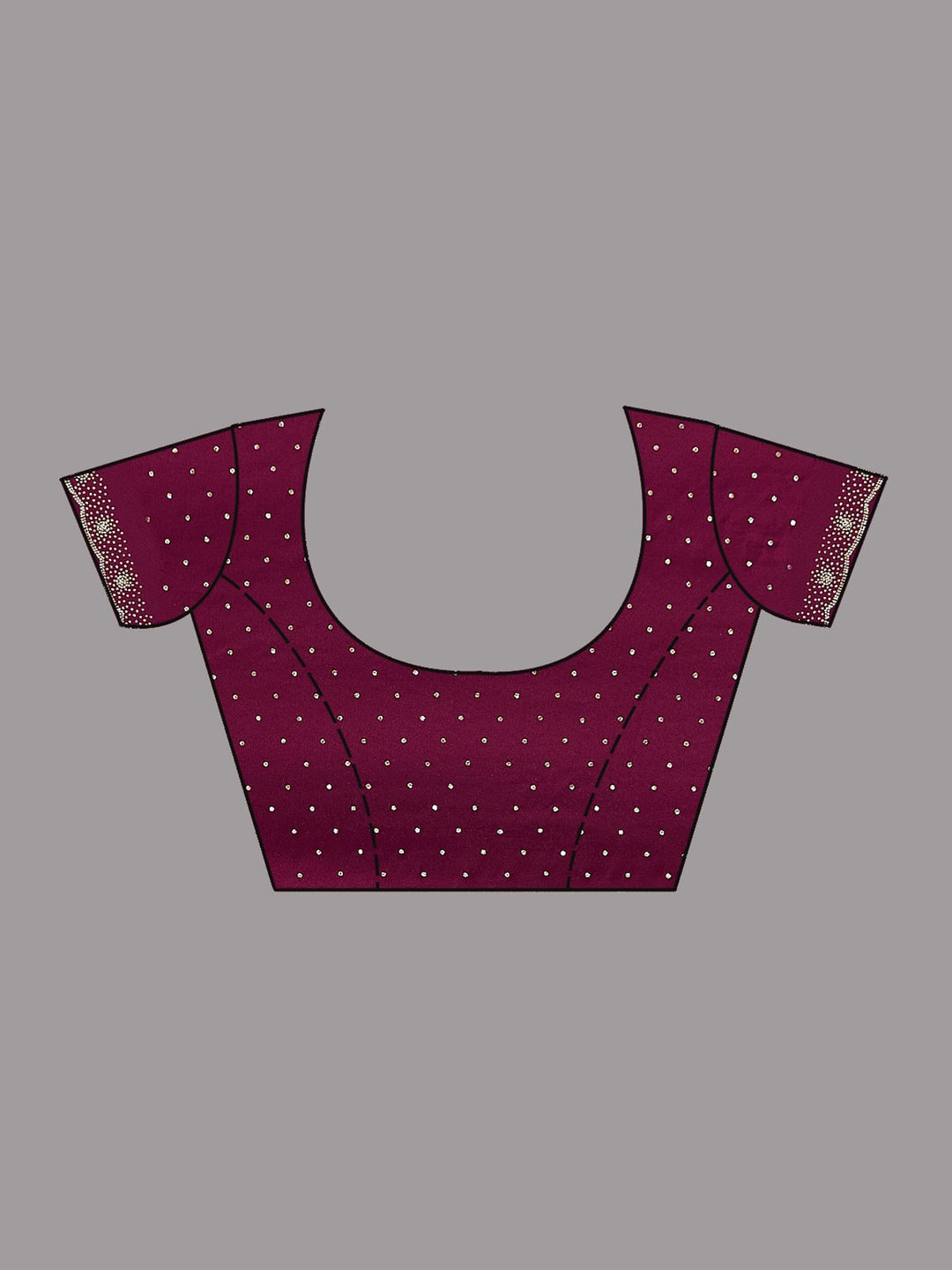 Onion Pink Stonework (Silver) Velvet Saree-Koskii