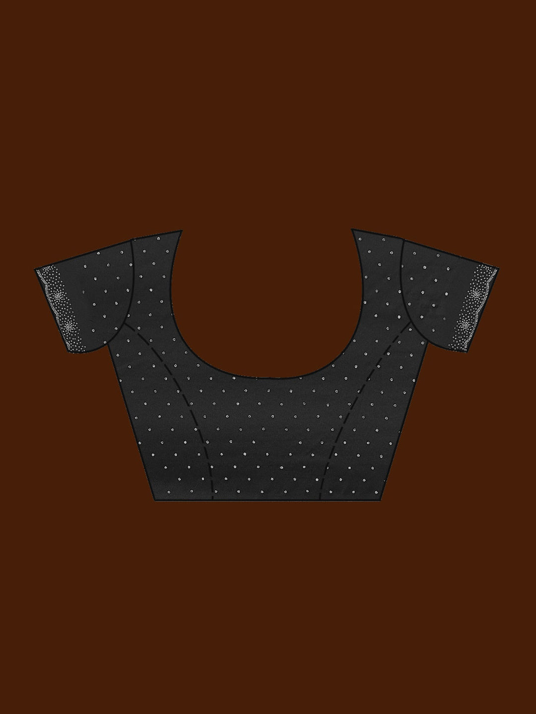 Black Stonework (Silver) Velvet Saree-Koskii