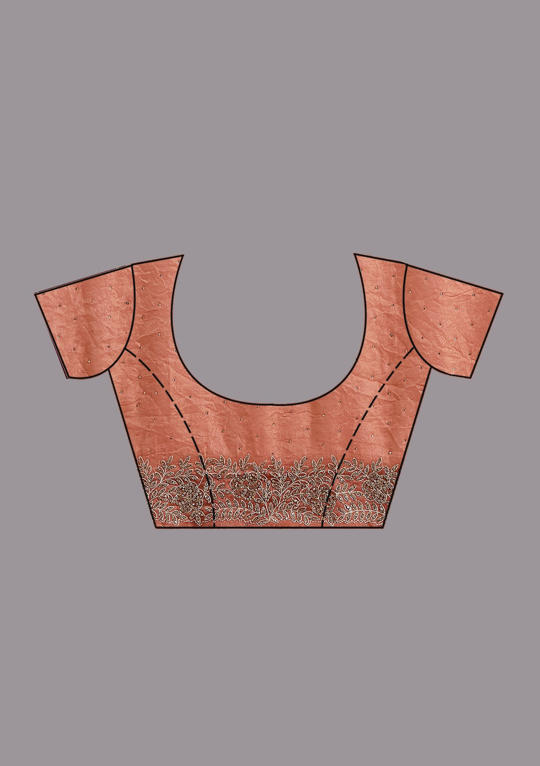 Rust Stonework (Gold) Tissue Saree-koskii