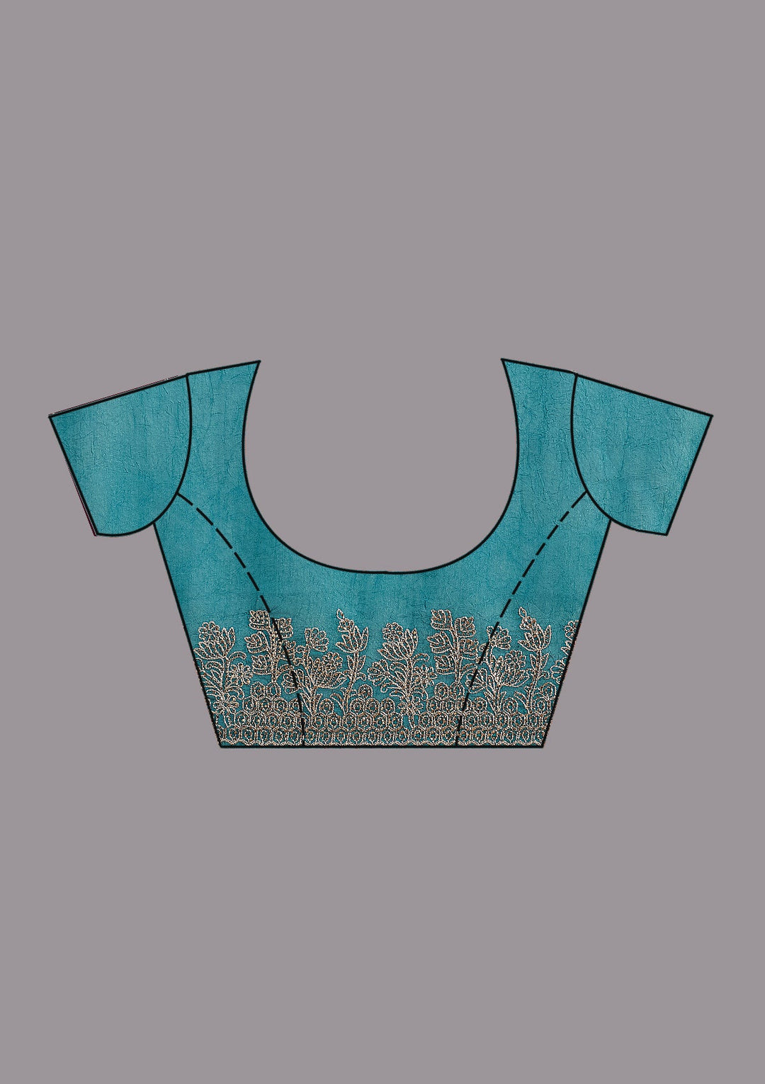 Blue Threadwork Tissue Saree-koskii