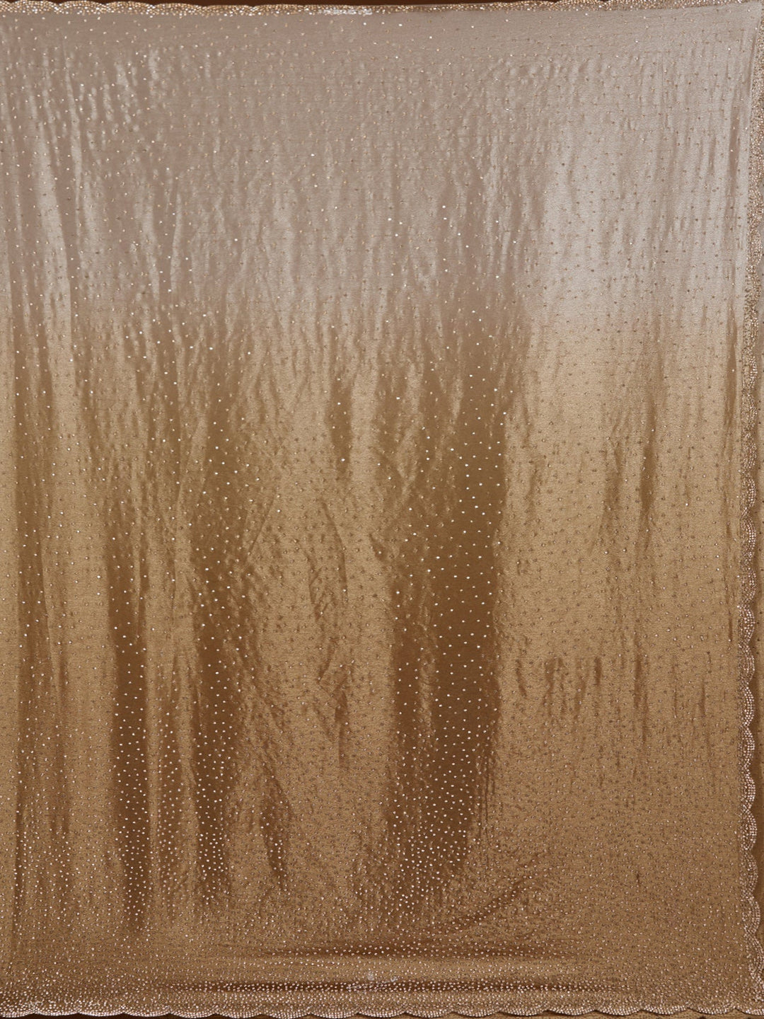 Light Grey Stonework (Gold) Satin Saree-Koskii