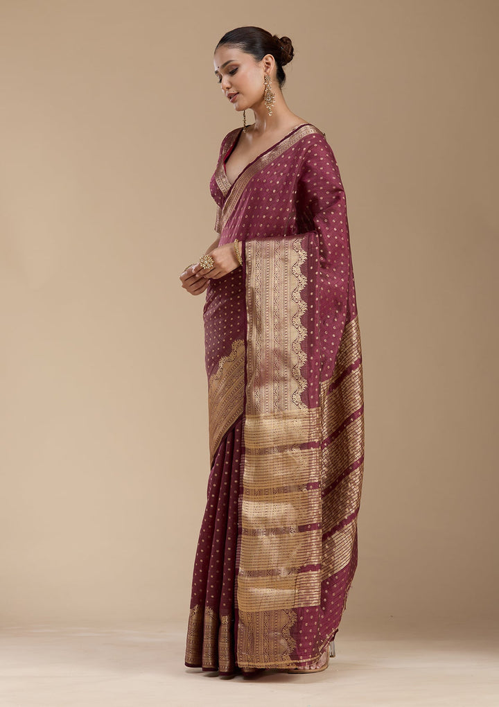 Brown Kanjivaram Silk Saree-koskii