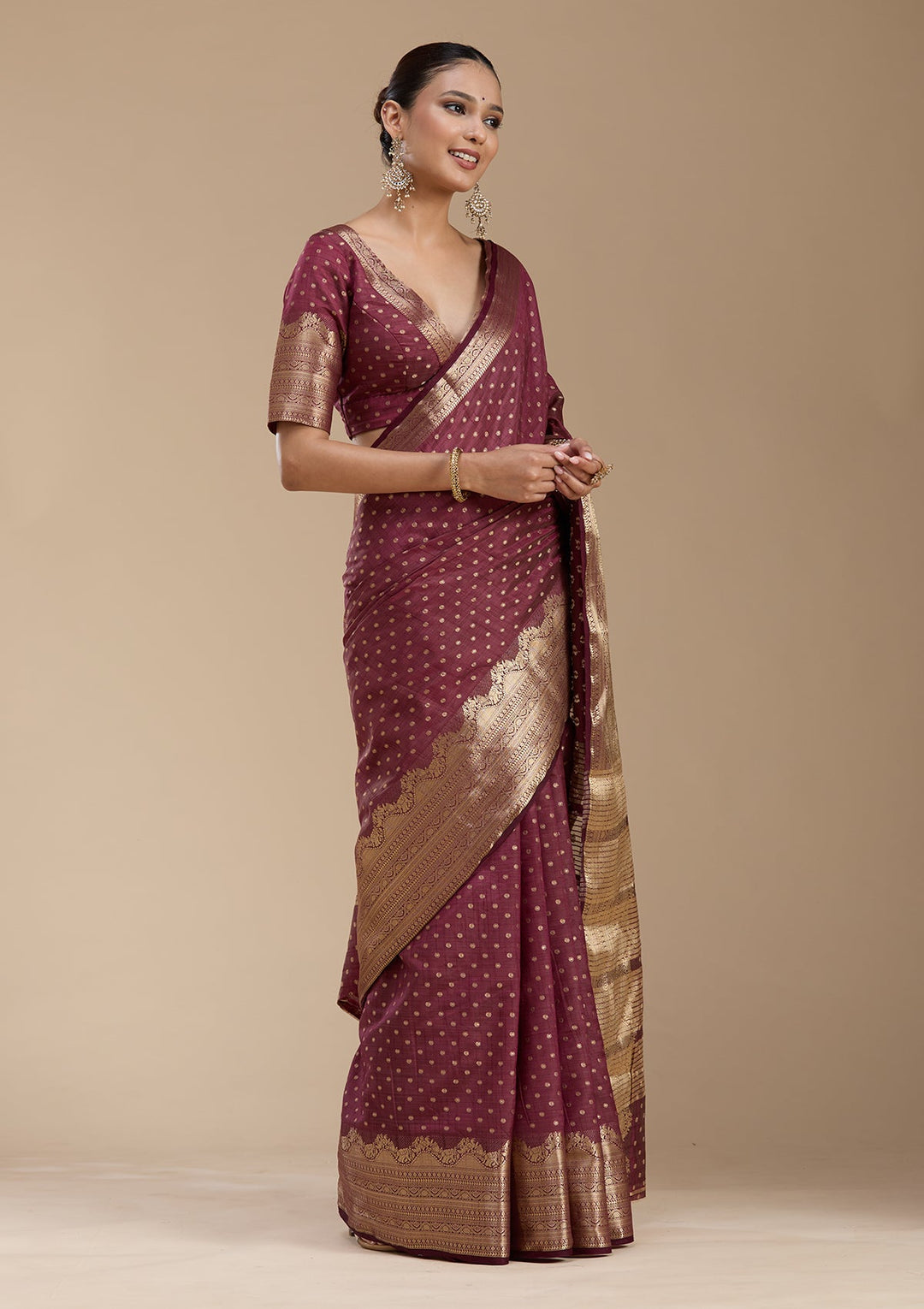 Brown Kanjivaram Silk Saree-koskii