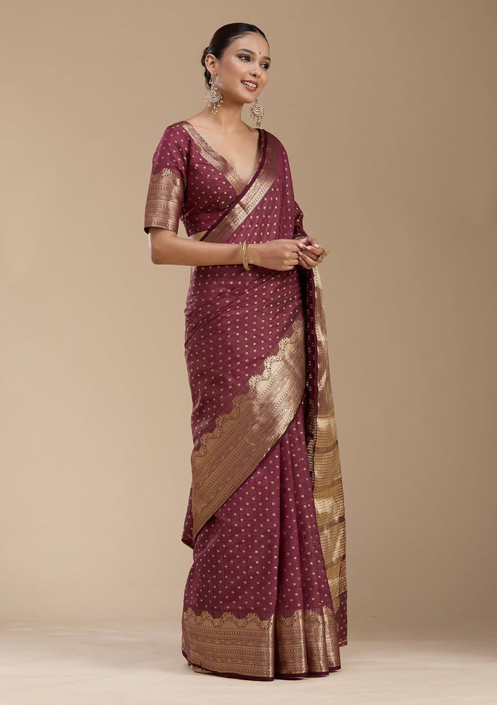 Brown Kanjivaram Silk Saree-koskii