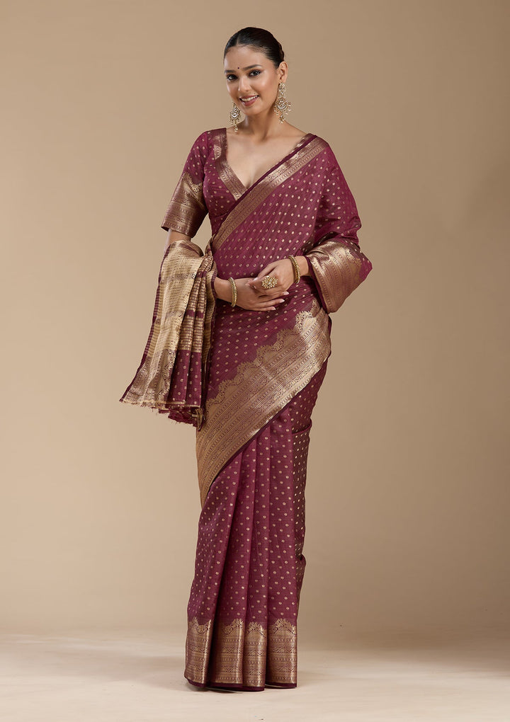 Brown Kanjivaram Silk Saree-koskii