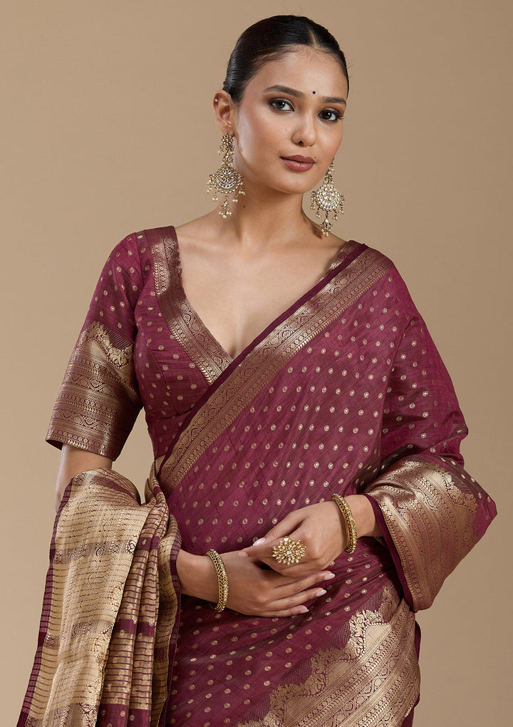 Brown Kanjivaram Silk Saree-koskii
