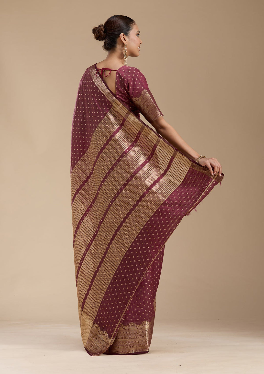 Brown Kanjivaram Silk Saree-koskii