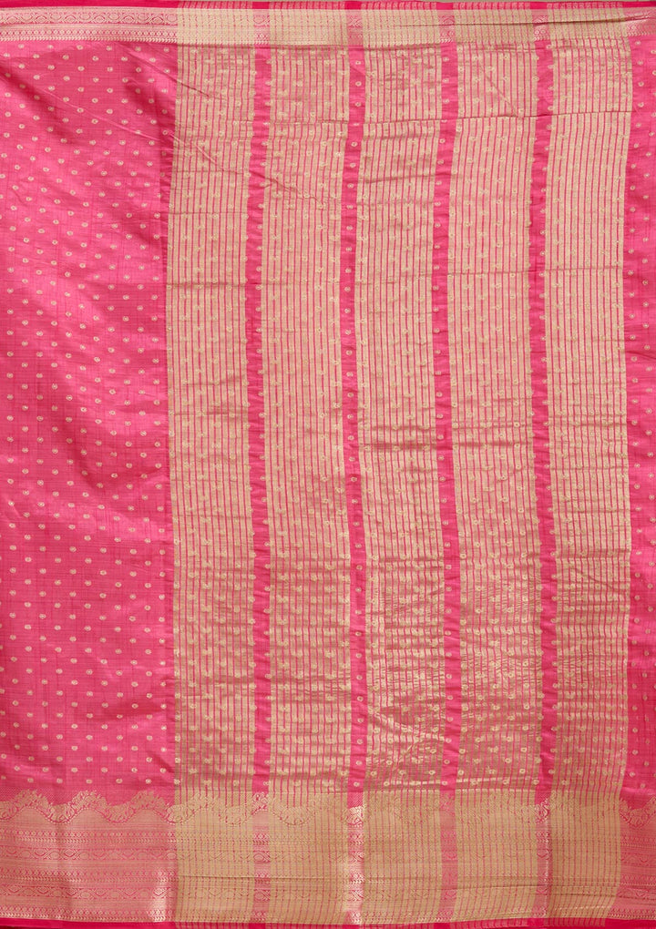 Pink Kanjivaram Silk Saree-koskii