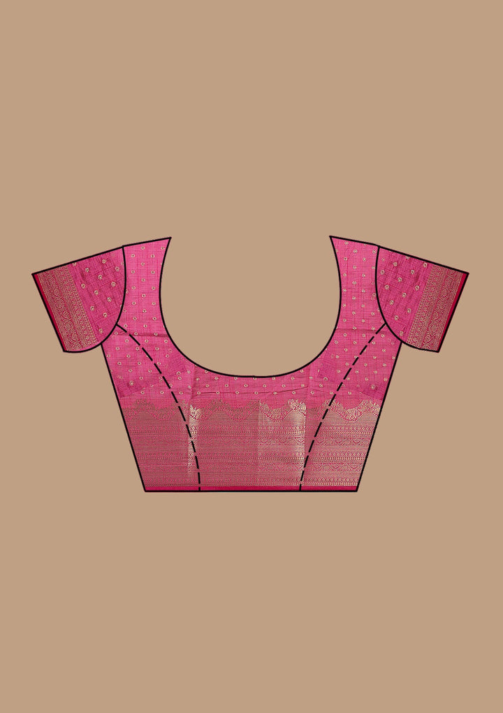 Pink Kanjivaram Silk Saree-koskii