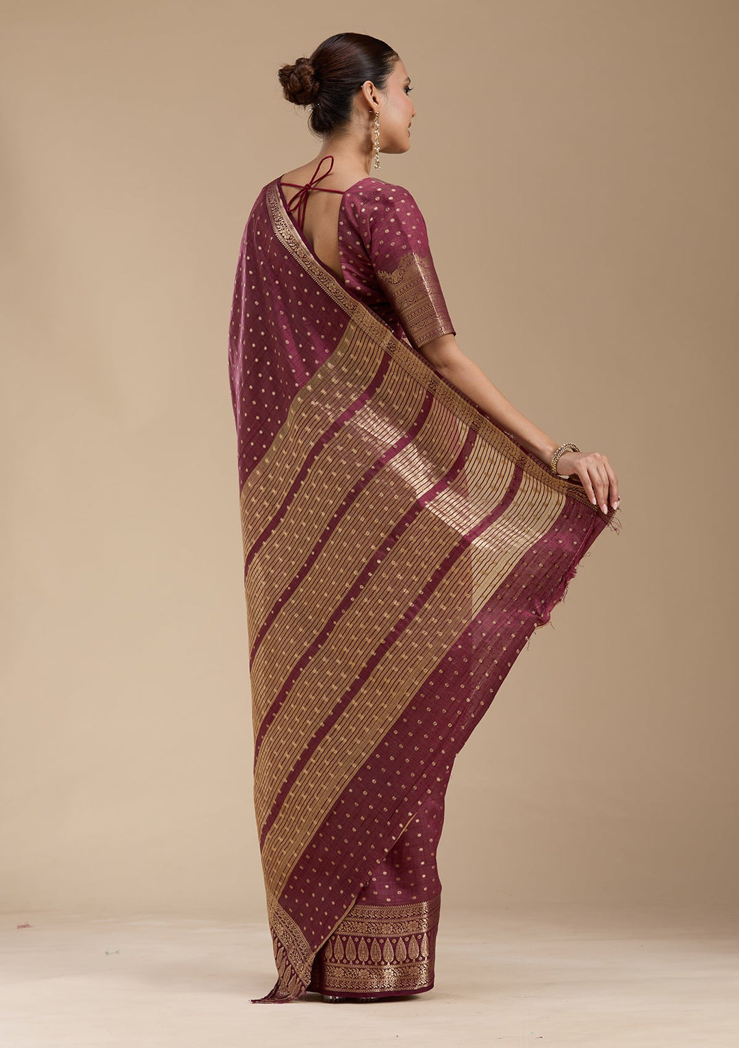 Maroon Zariwork (Gold) Silk Silk_Saree-koskii