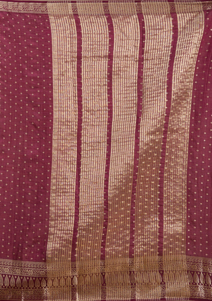 Maroon Zariwork (Gold) Silk Silk_Saree-koskii