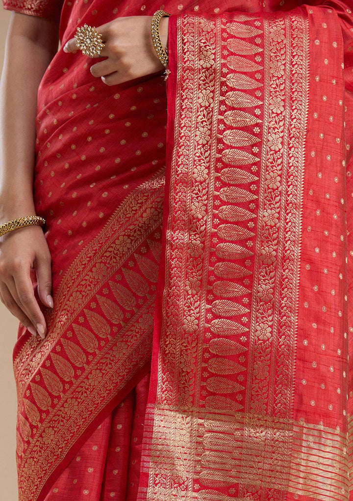 Red Zariwork (Gold) Silk Silk_Saree-koskii