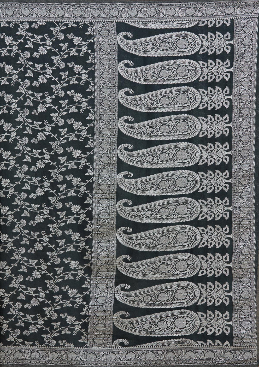 Black Zariwork (Gold) Georgette Silk Saree-koskii