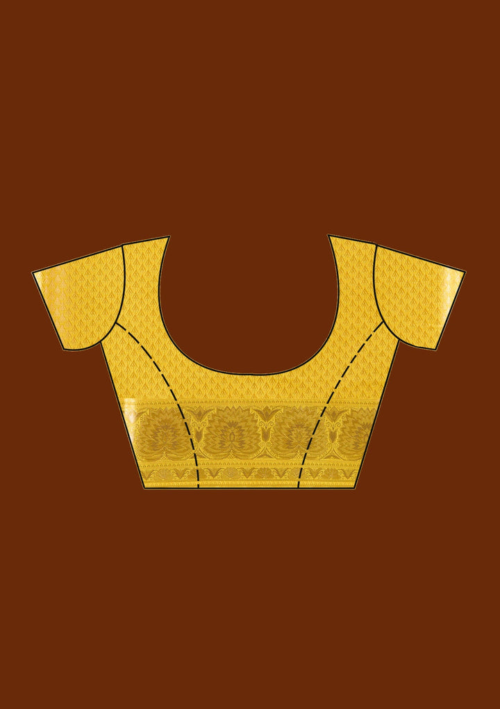 Mustard Zariwork Art Silk Saree-koskii