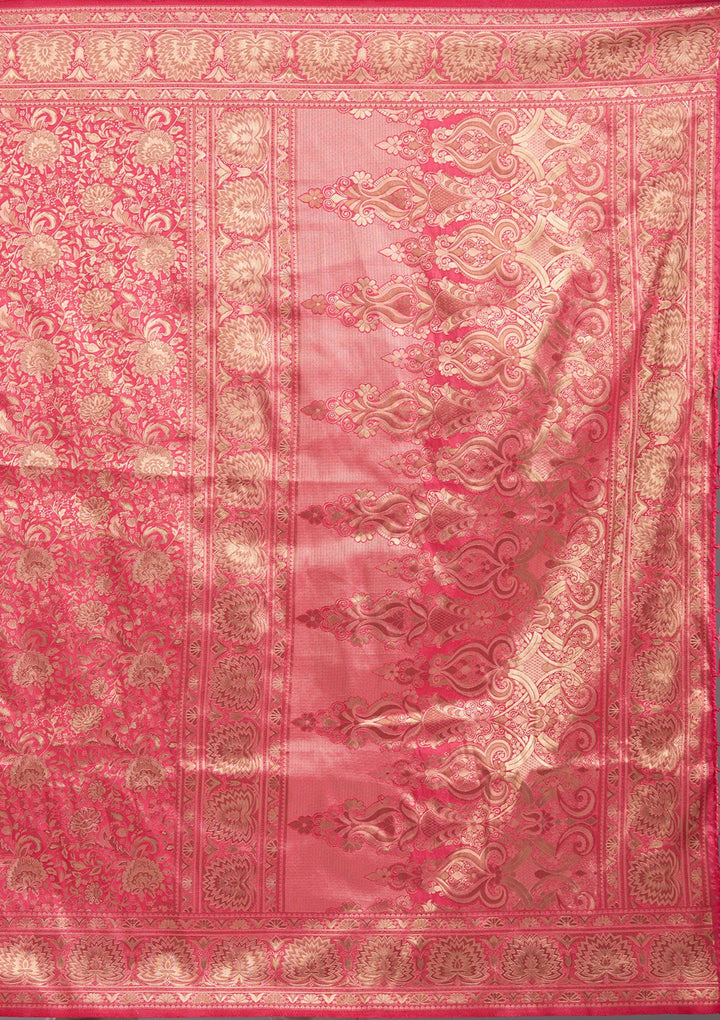 Pink Zariwork Art Silk Saree-koskii